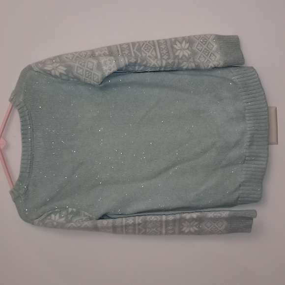 Snowflake and Cloud Sequin Pom Pom Sweater Size 5/6 - Picture 4 of 9